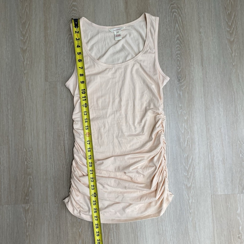 Sundance Mini Bodycon Ruched Sleeveless Scoop Neck Dress Size Medium Peach - Picture 5 of 7